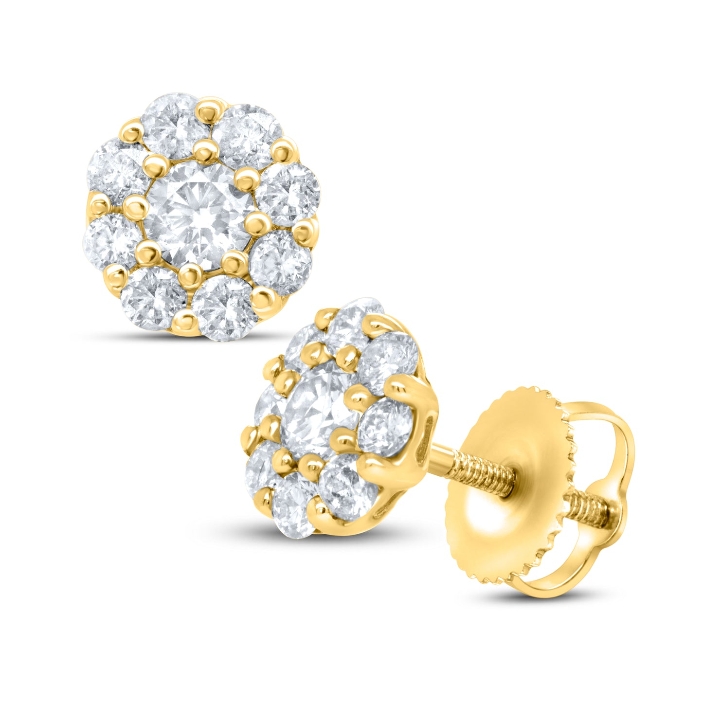 10kt Yellow Gold 0.79 CTW Natural Diamond Earrings