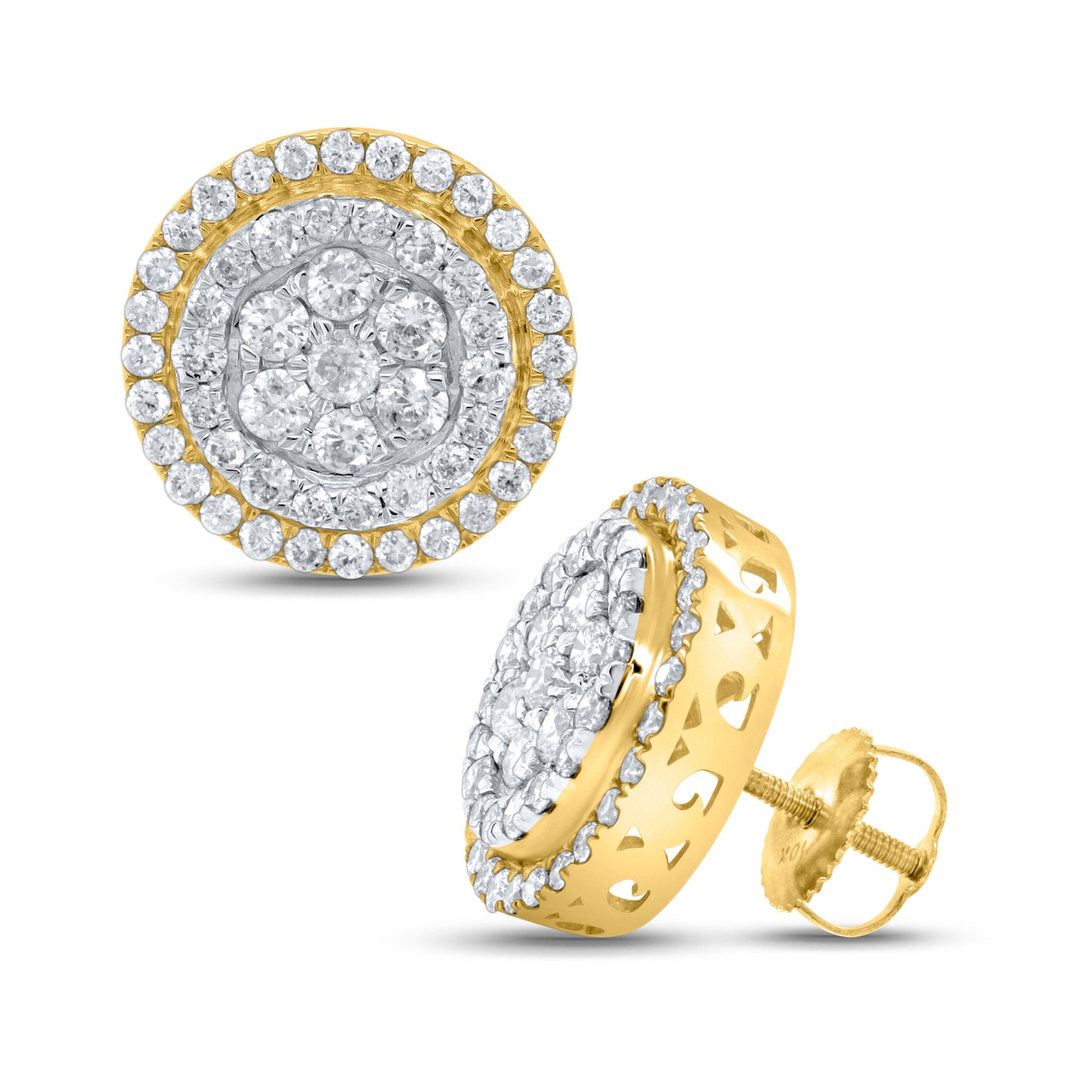 10kt Yellow Gold 2.02 CTW Natural Diamond Earrings