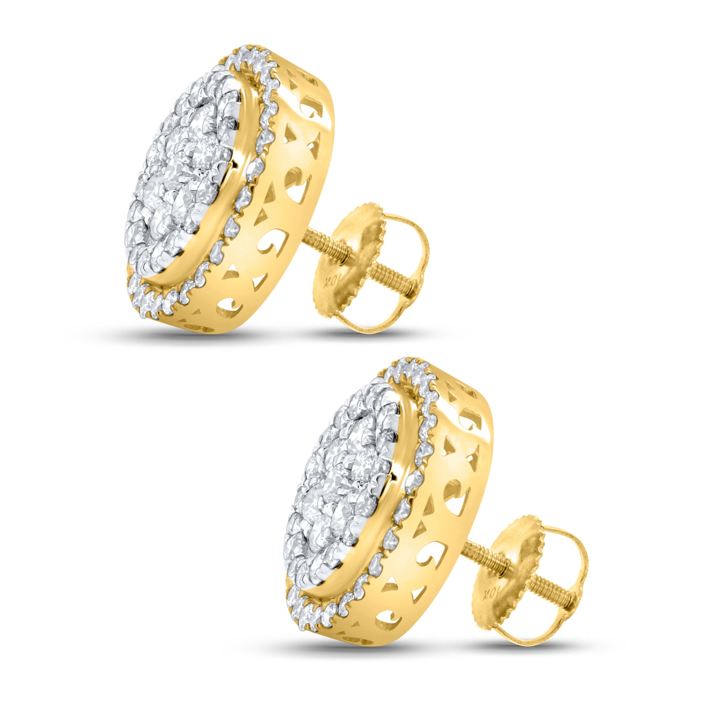10kt Yellow Gold 2.02 CTW Natural Diamond Earrings