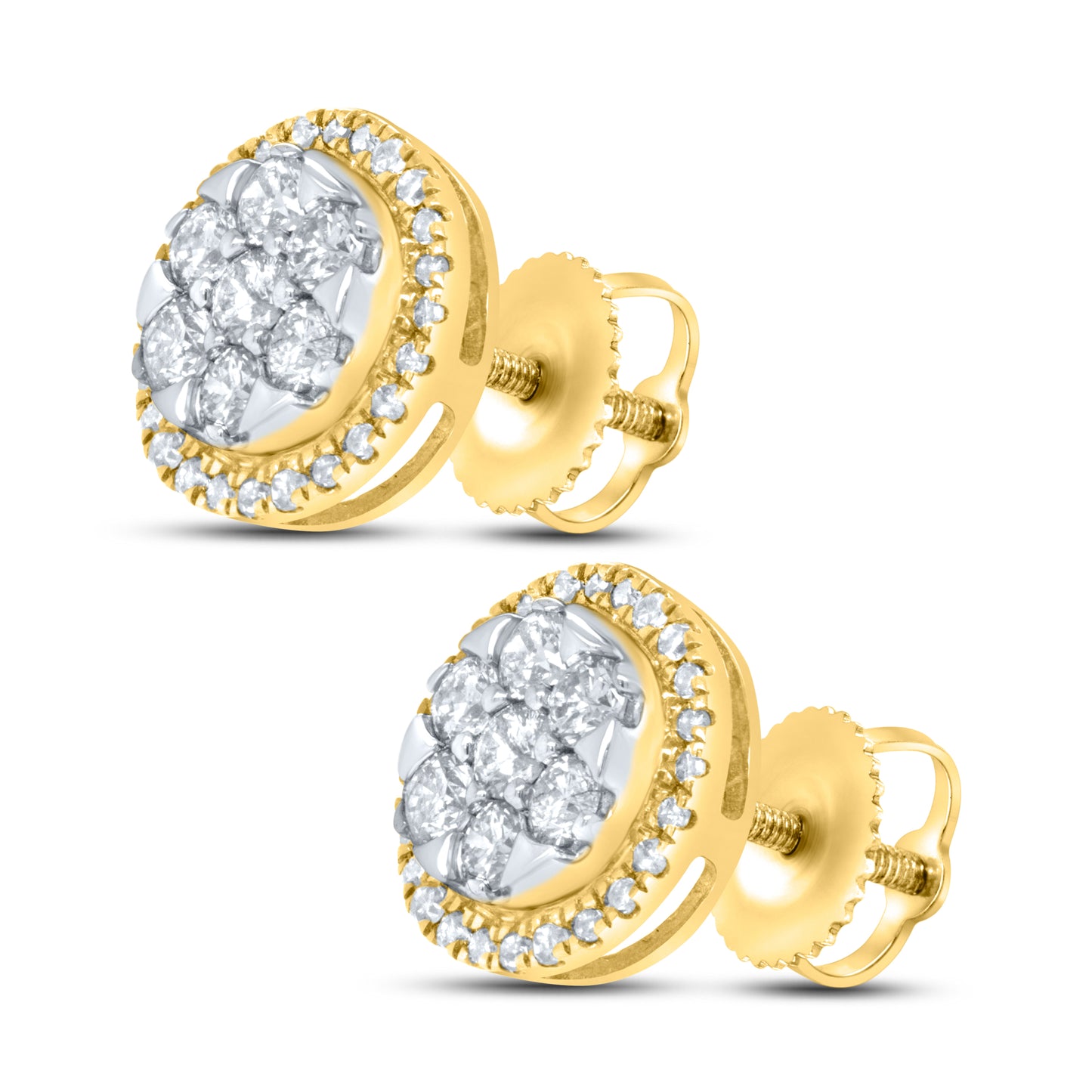 10kt Yellow Gold 0.74 CTW Natural Diamond Earrings