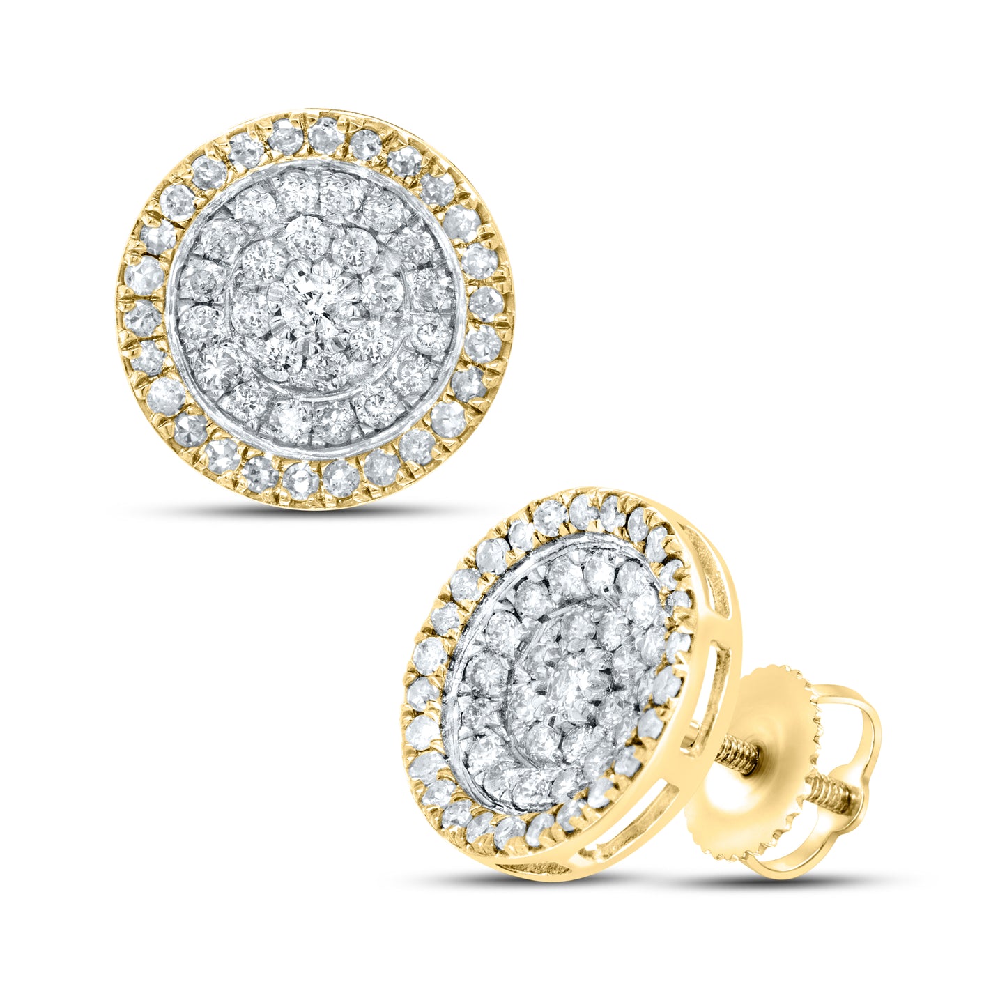 10kt Yellow Gold 0.96 CTW Natural Diamond Earrings