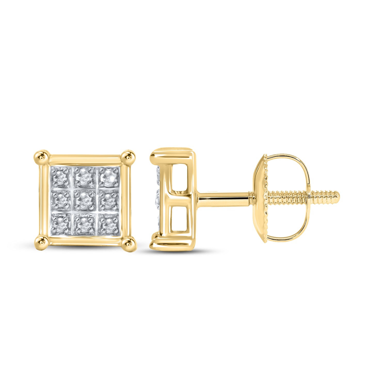 10kt yellow gold 0.04 CTW Diamond Earrings