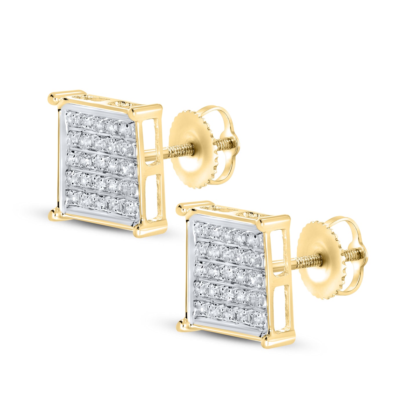 10kt Yellow Gold 0.14 CTW Natural Diamond Earrings
