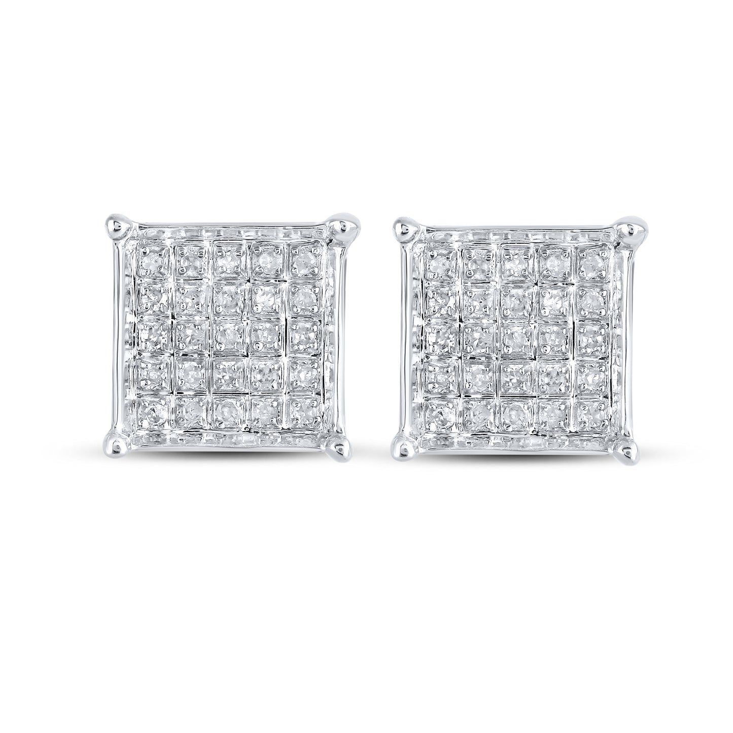 10kt White Gold 0.14 CTW Natural Diamond Earrings