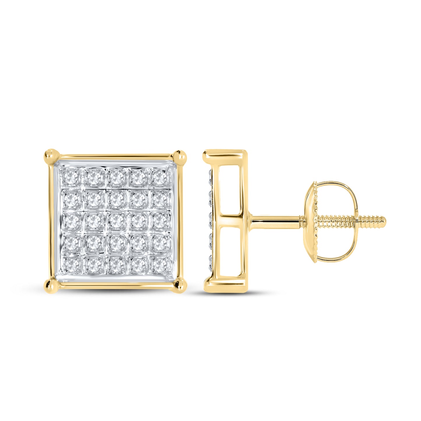10kt Yellow Gold 0.14 CTW Natural Diamond Earrings