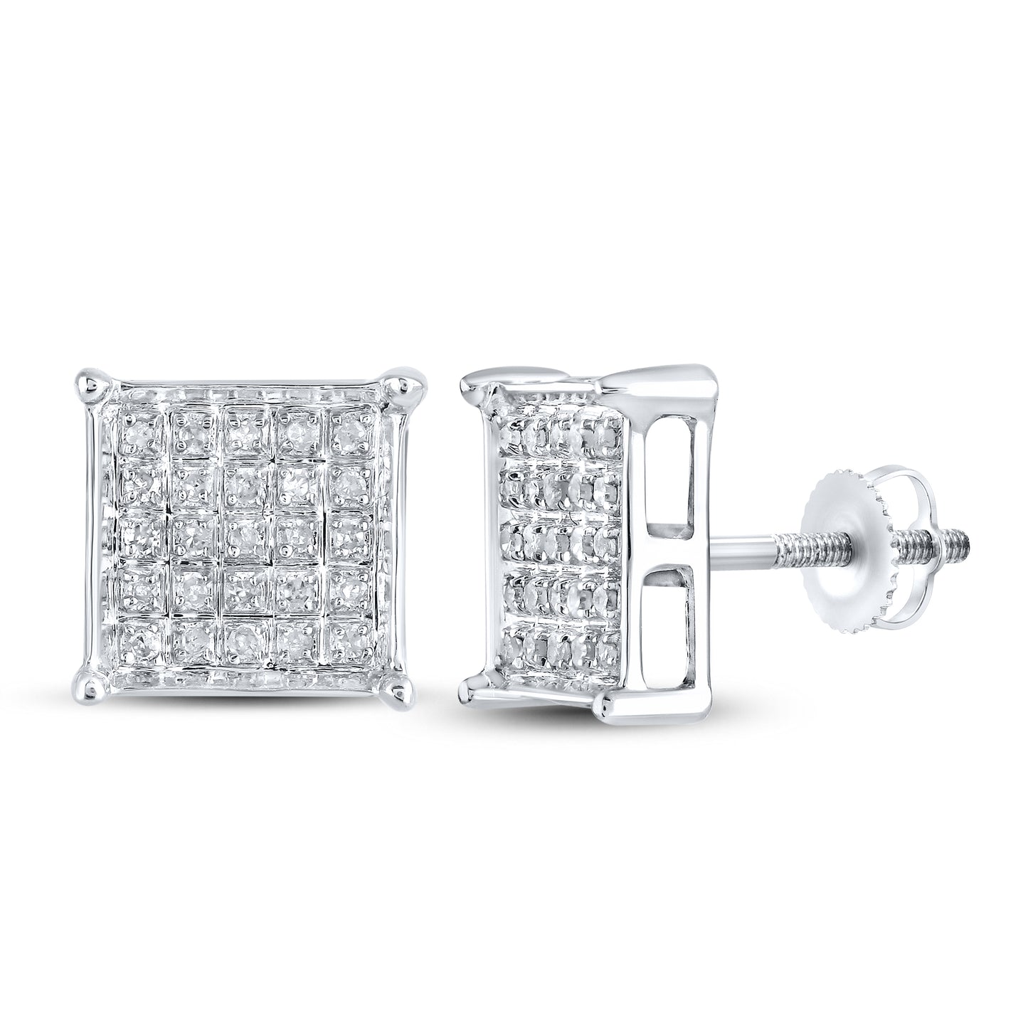 10kt White Gold 0.14 CTW Natural Diamond Earrings
