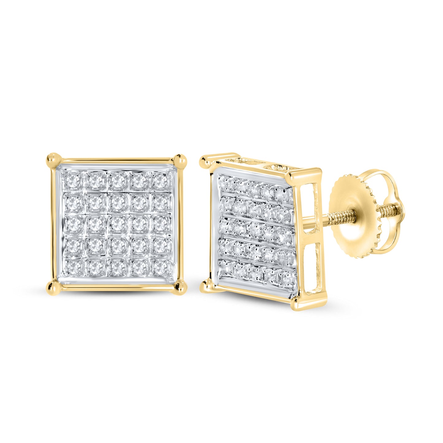 10kt Yellow Gold 0.14 CTW Natural Diamond Earrings