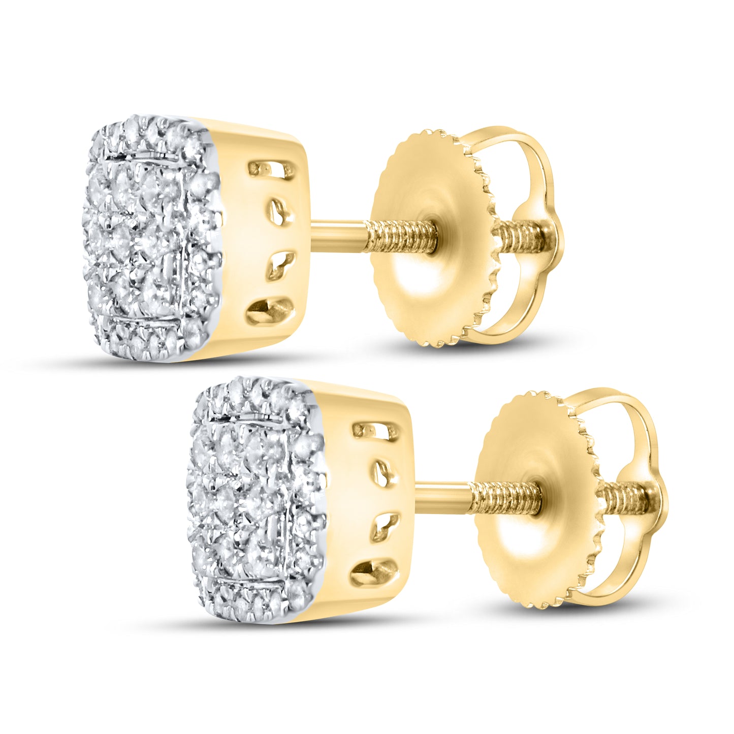 10kt yellow gold 0.08ctw  Diamond Earrings