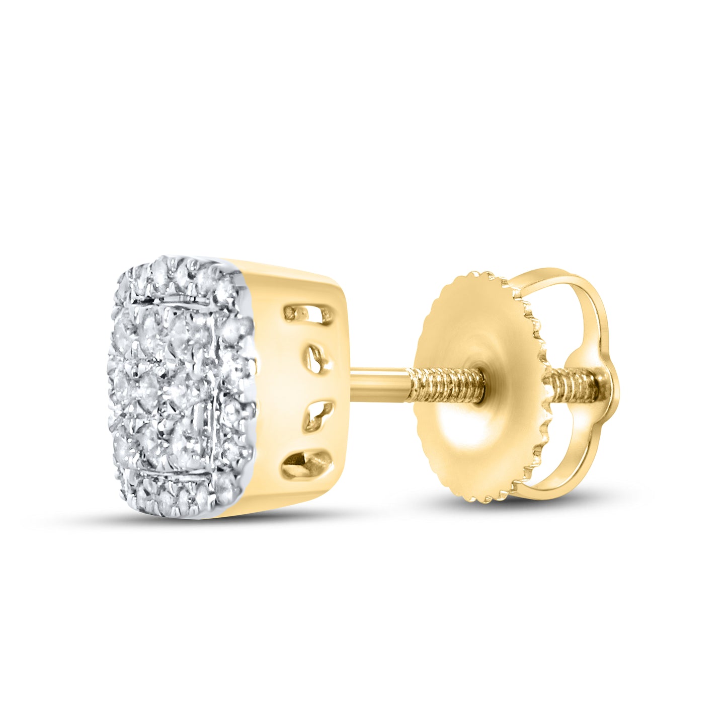 10kt yellow gold 0.08ctw  Diamond Earrings
