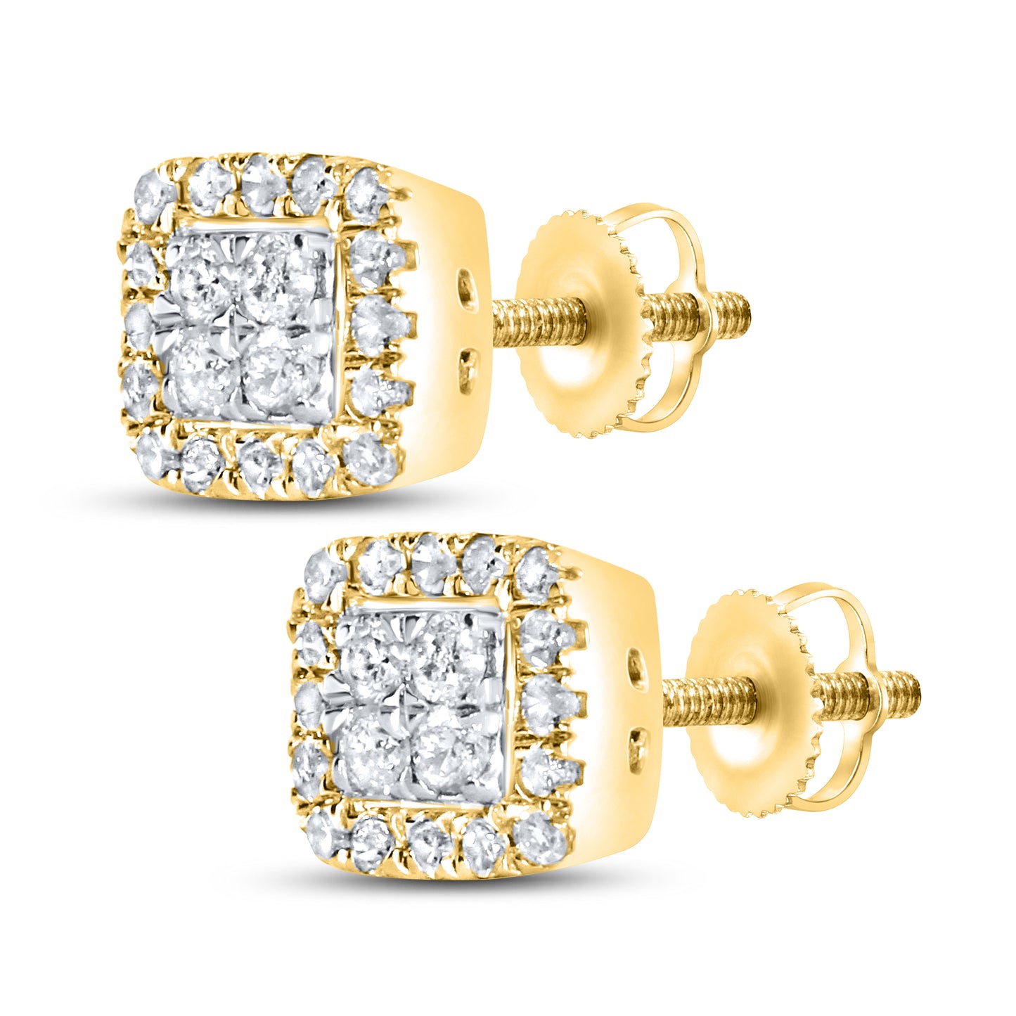 10kt Yellow Gold 0.16 CTW Natural Diamond Earrings