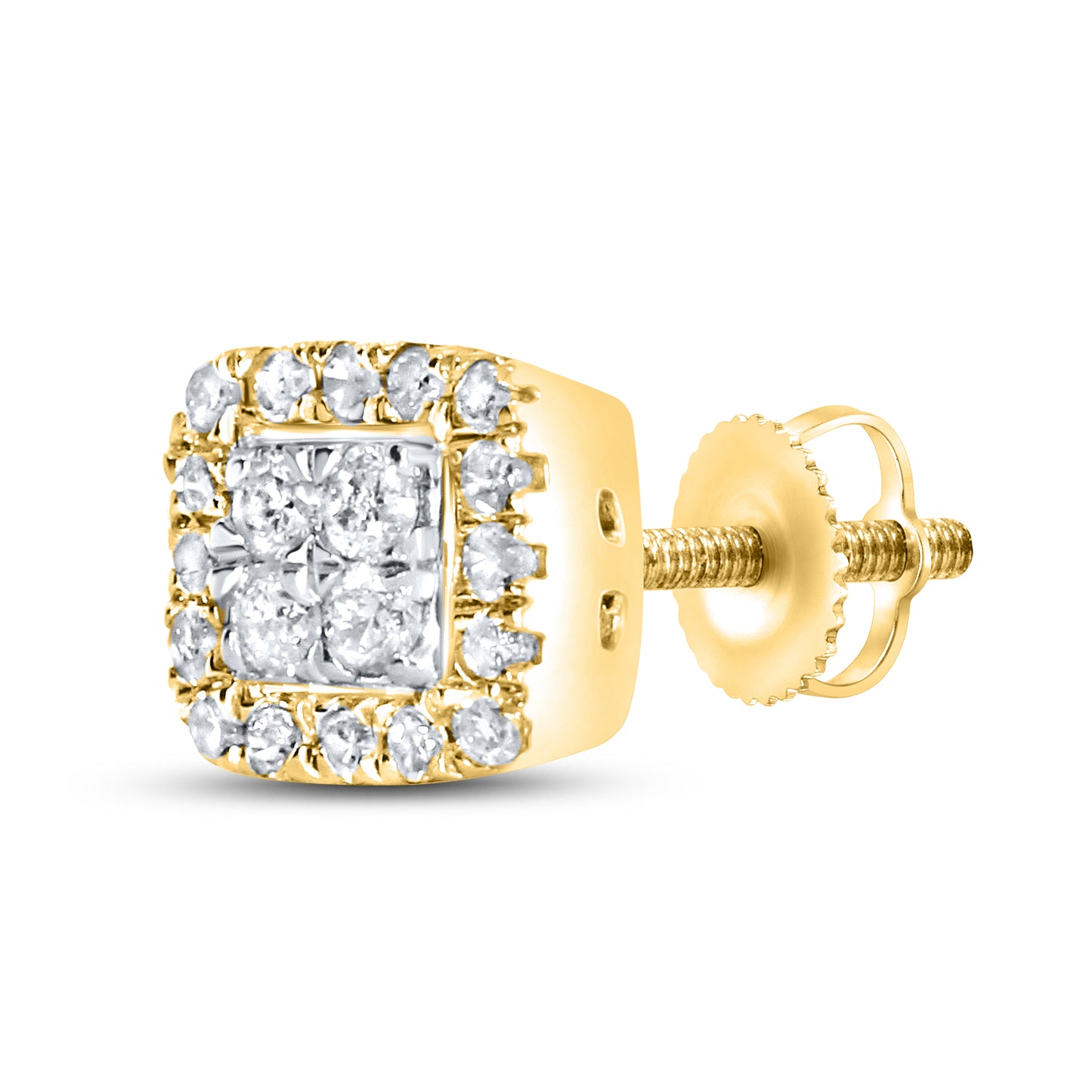 10kt Yellow Gold 0.16 CTW Natural Diamond Earrings