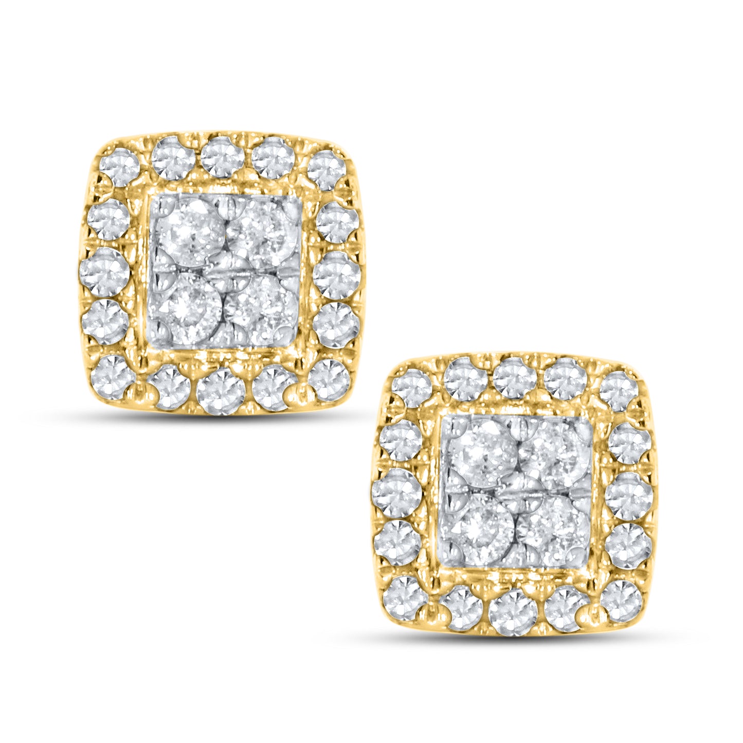 10kt Yellow Gold 0.16 CTW Natural Diamond Earrings