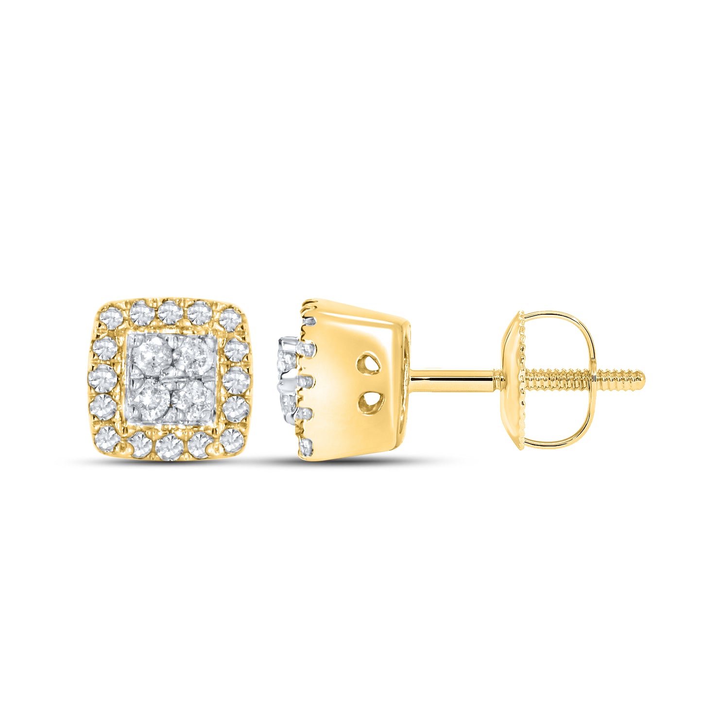 10kt Yellow Gold 0.16 CTW Natural Diamond Earrings