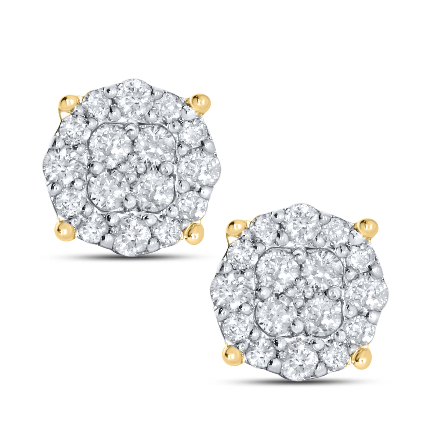 10kt Yellow Gold 0.49 CTW Natural Diamond Earrings