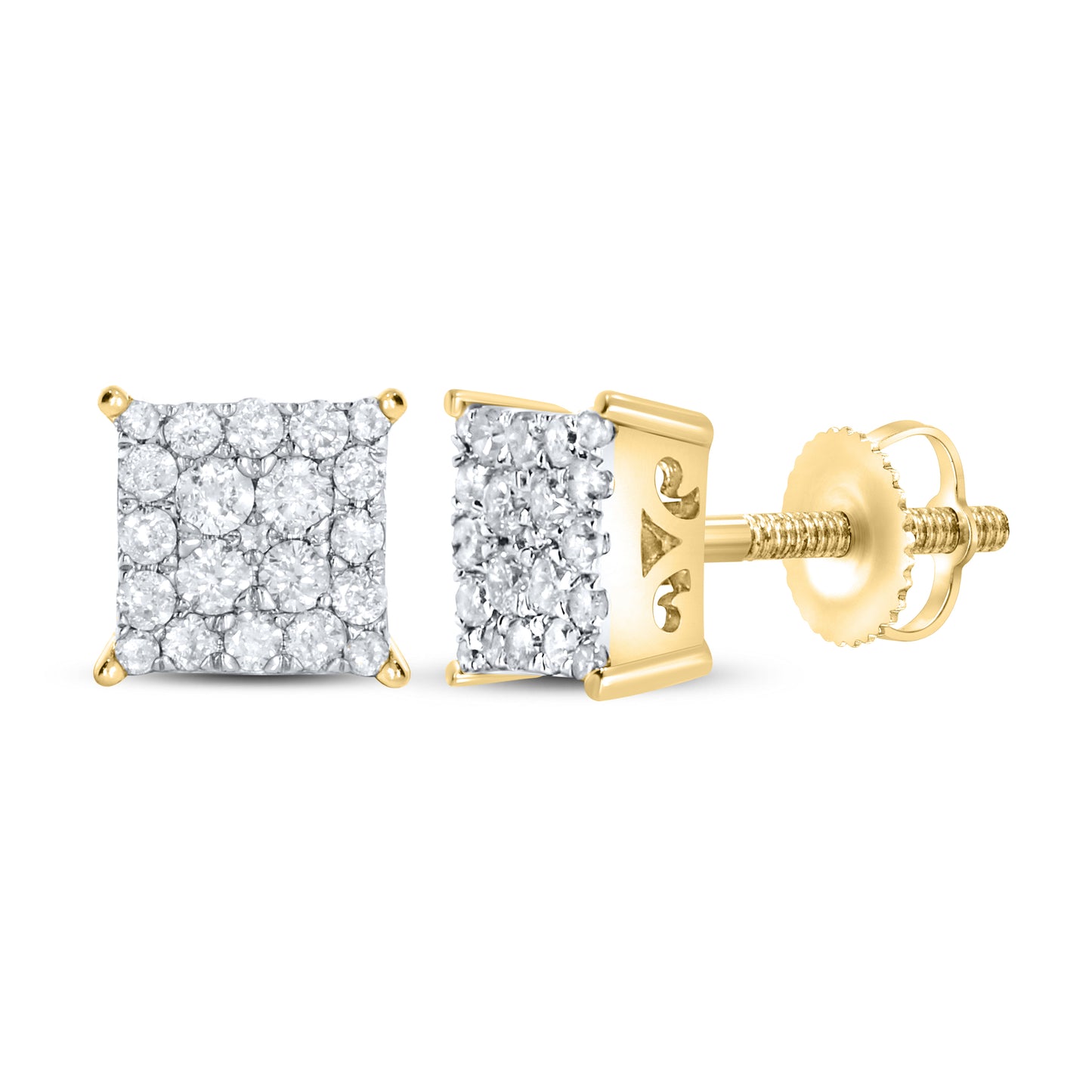 10kt Yellow Gold 0.25 CTW Natural Diamond Earrings