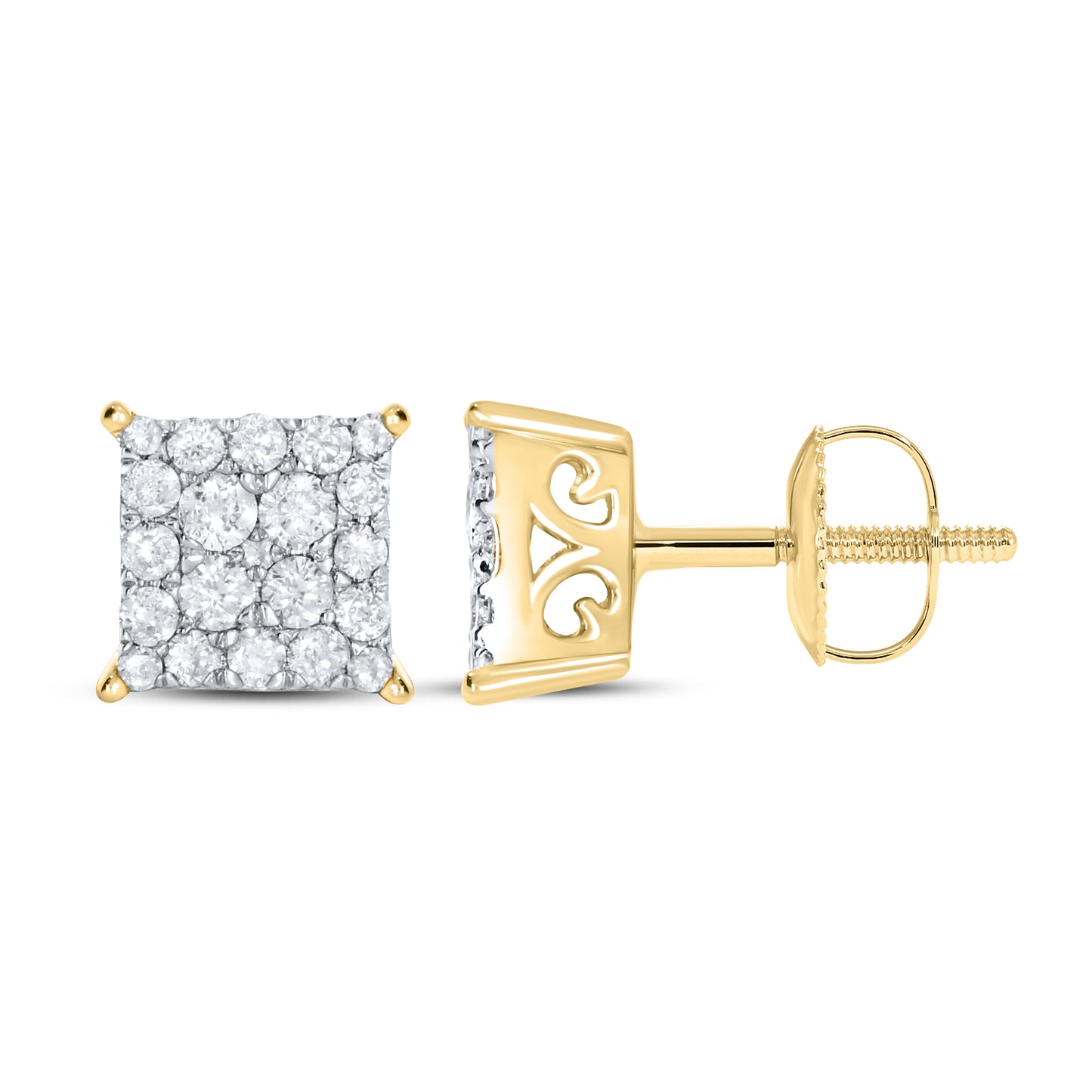 10kt Yellow Gold 0.25 CTW Natural Diamond Earrings