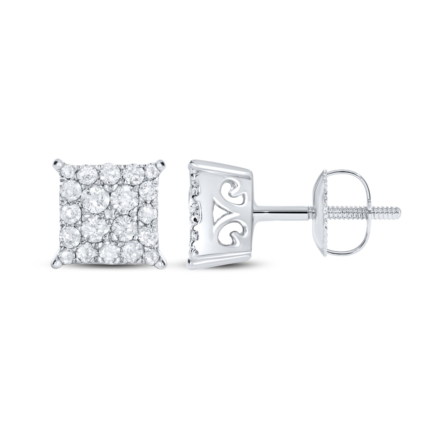 10kt white gold 0.49ctw Diamond Earrings
