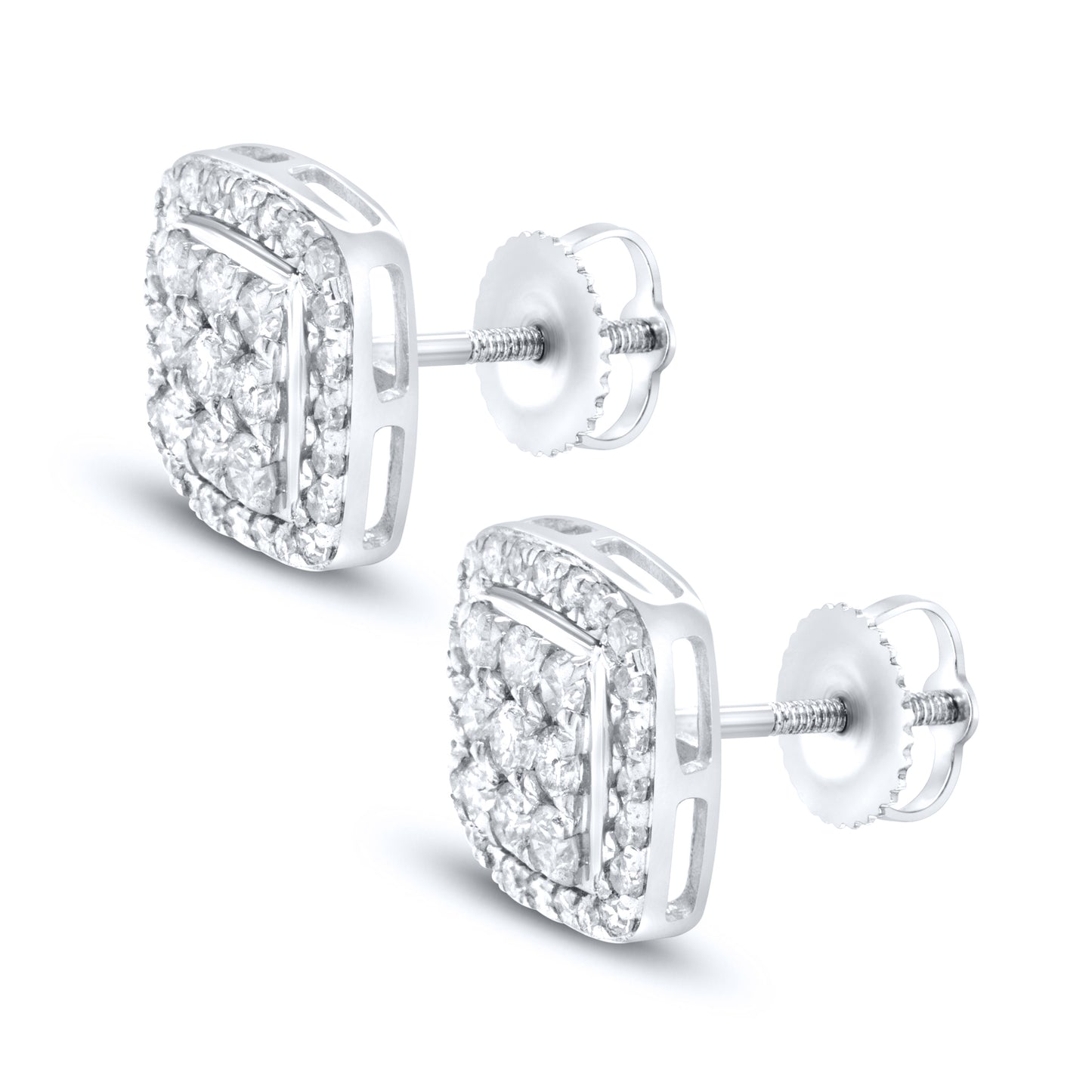 10kt white gold 0.98ctw  Diamond Earrings