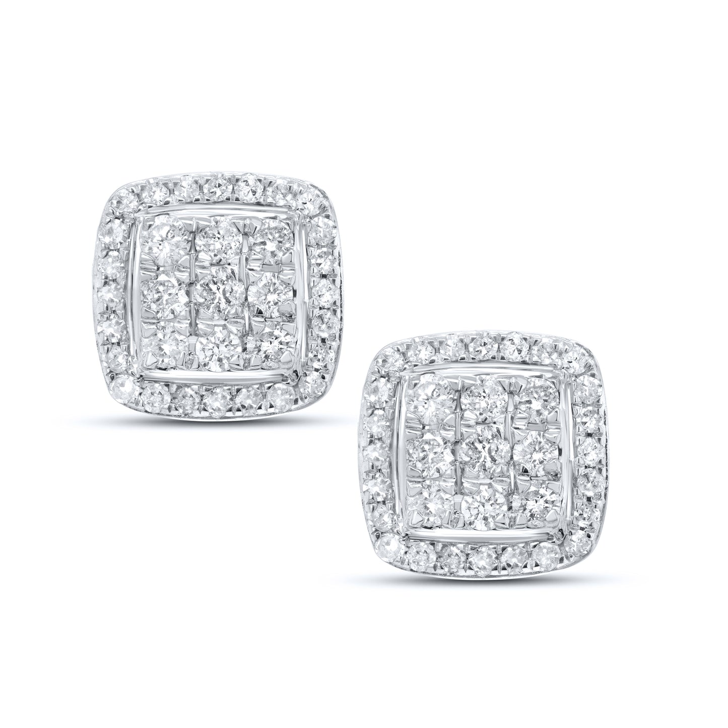 10kt white gold 0.98ctw  Diamond Earrings