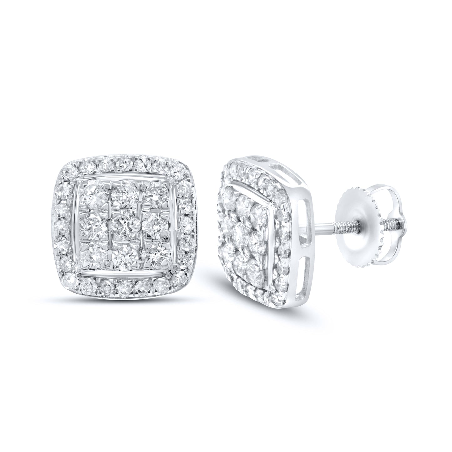 10kt white gold 0.98ctw  Diamond Earrings