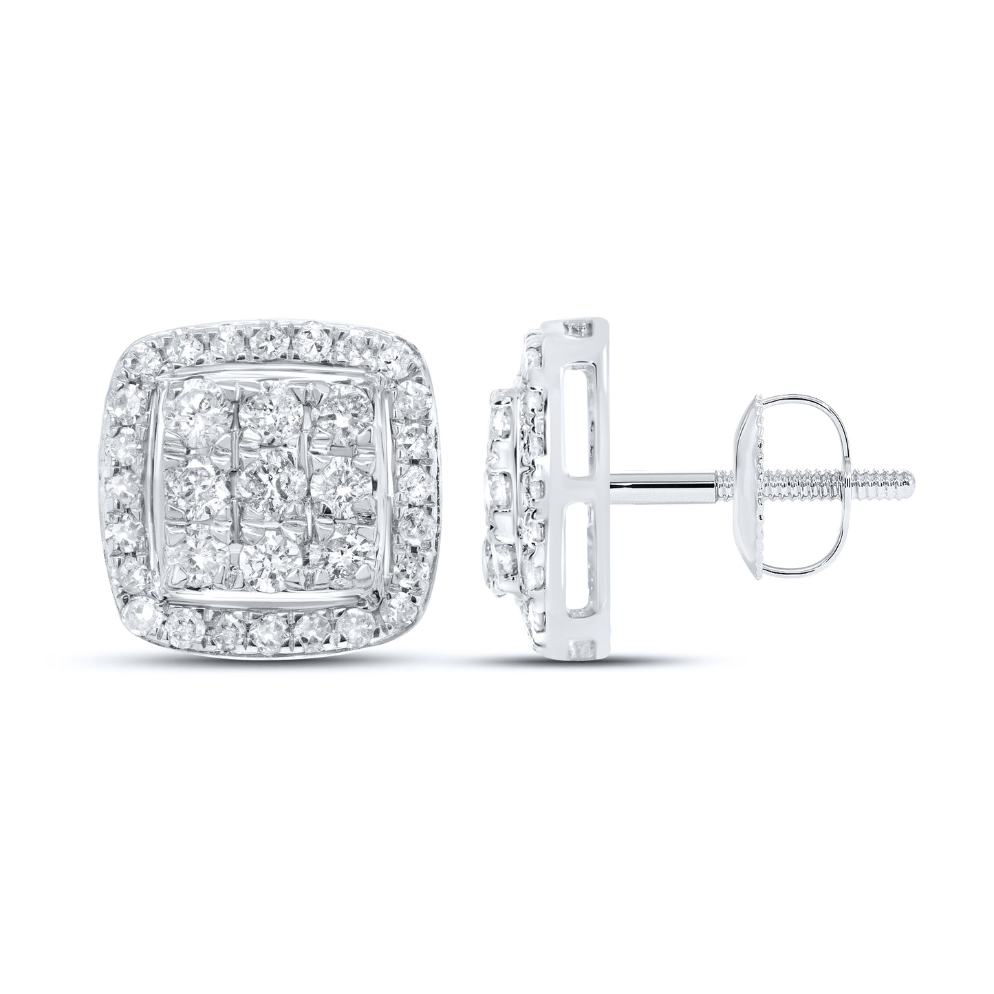 10kt white gold 0.98ctw  Diamond Earrings
