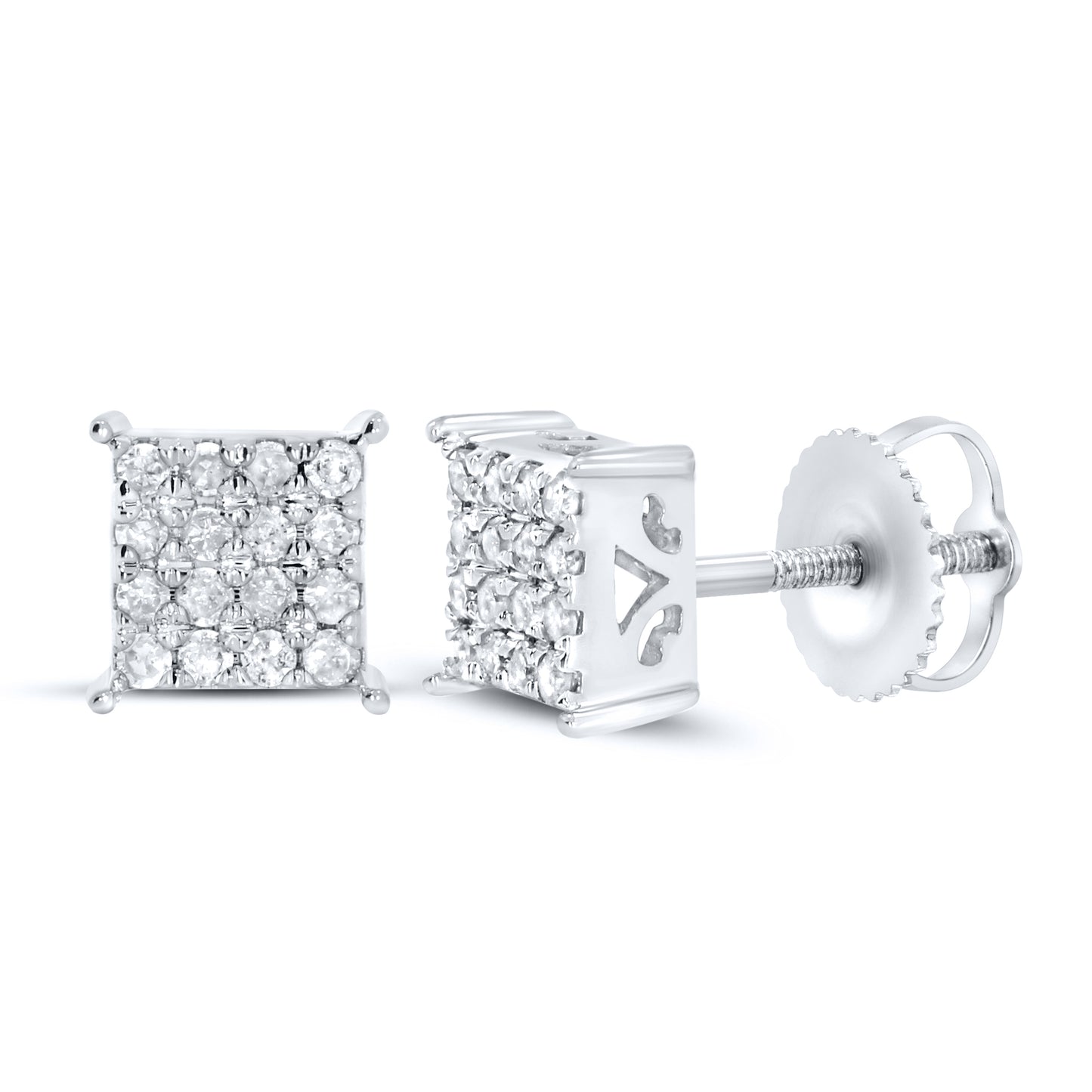 10kt White Gold 0.24 CTW Natural Diamond Earrings
