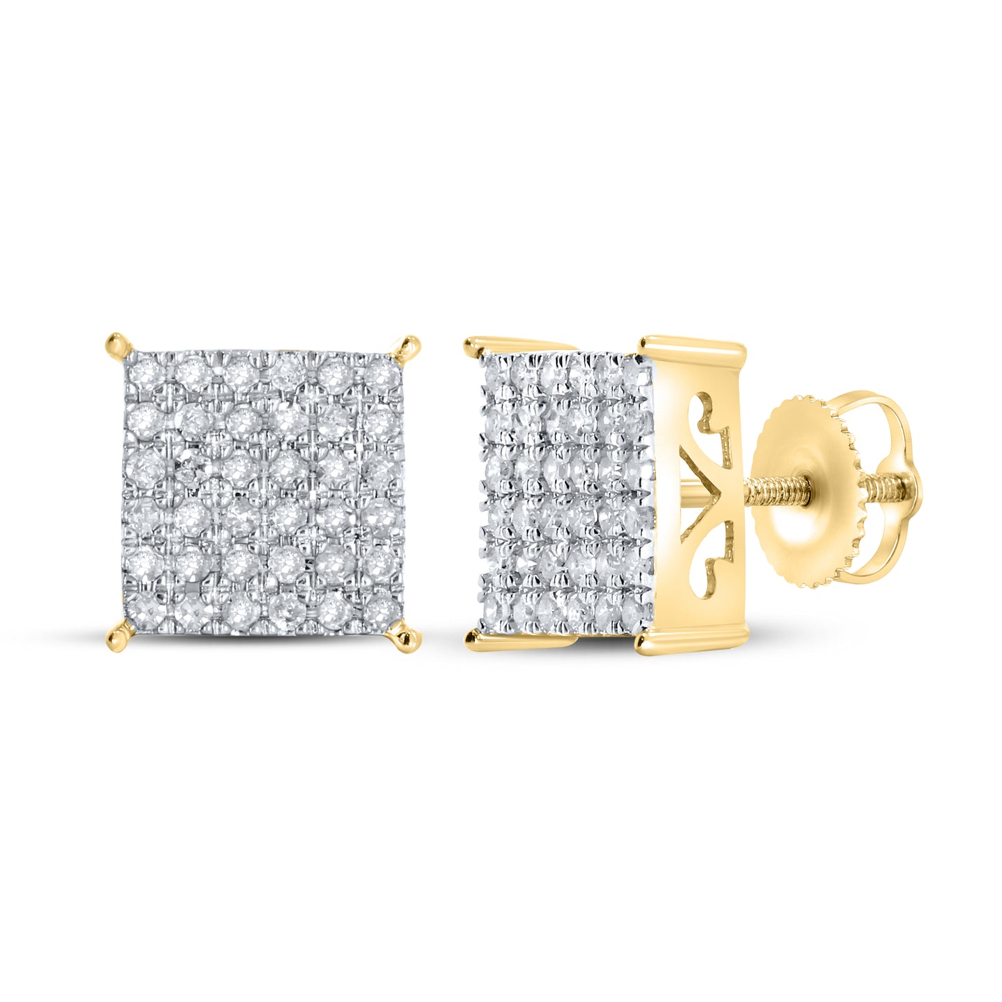 10kt Yellow Gold 0.53 CTW Natural Diamond Earrings