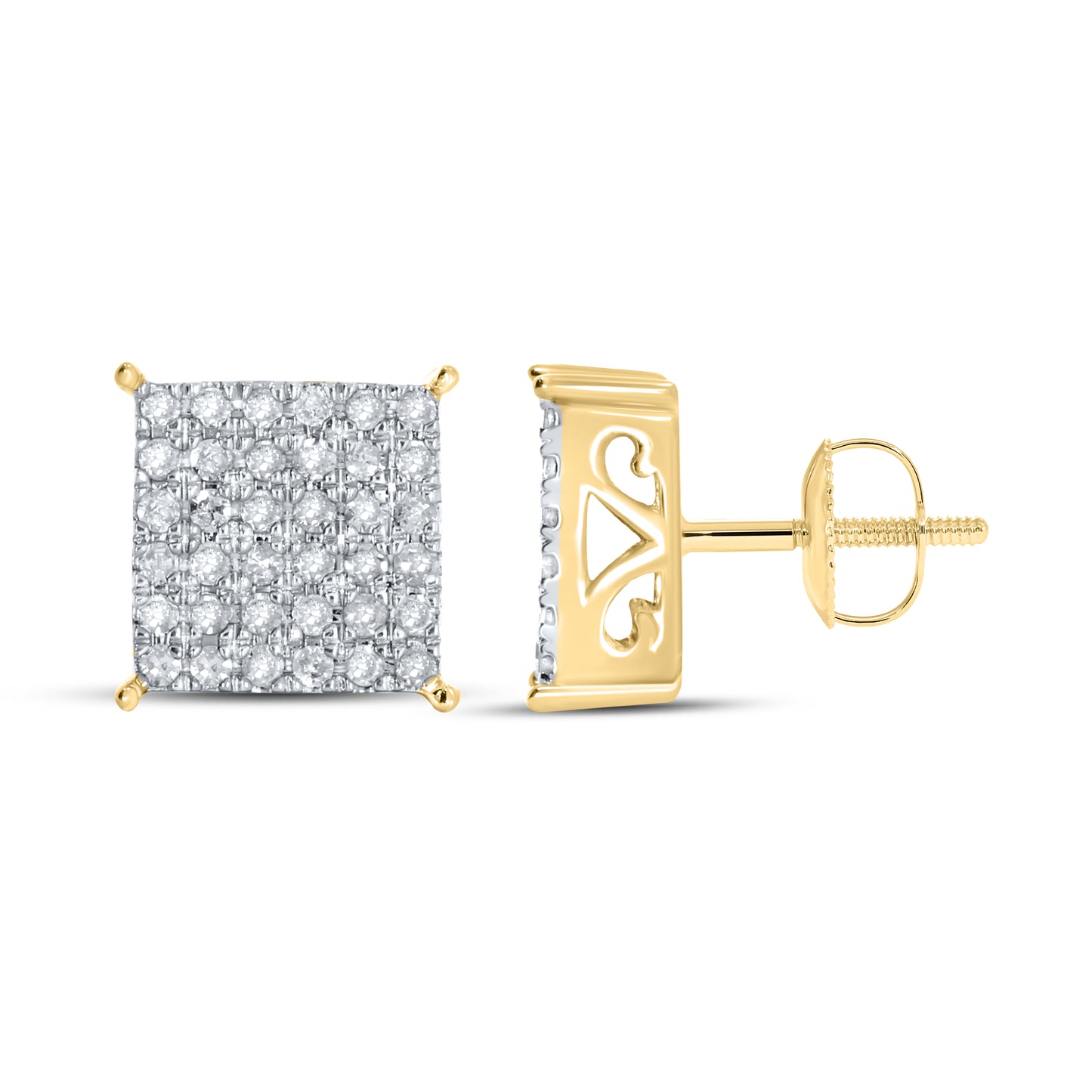 10kt Yellow Gold 0.53 CTW Natural Diamond Earrings
