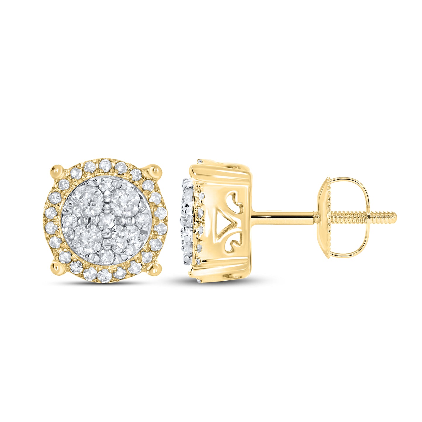10kt Yellow Gold 0.45 CTW Natural Diamond Earrings