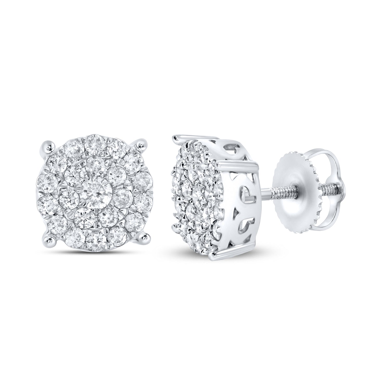 10kt white gold 0.74ctw Diamond Earrings