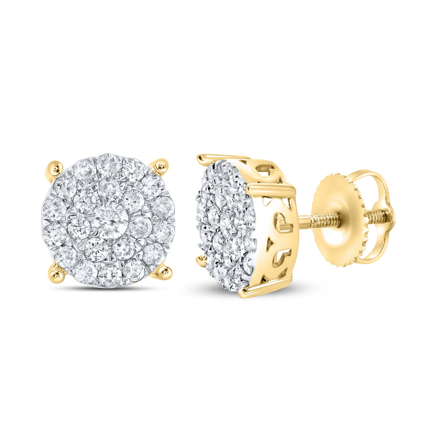 10kt Yellow Gold 0.74 CTW Natural Diamond Earrings