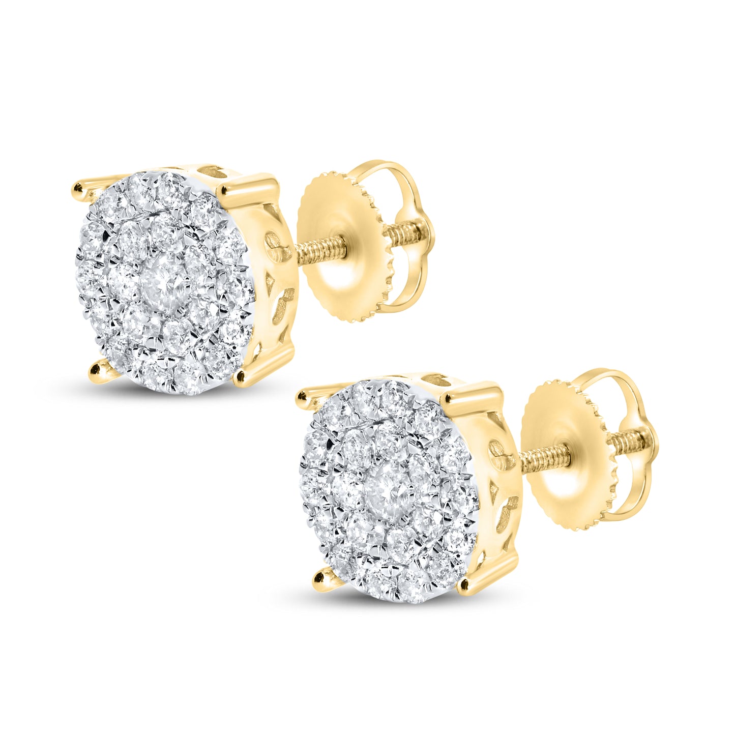 10kt Yellow Gold 0.95 Natural Diamond Earrings