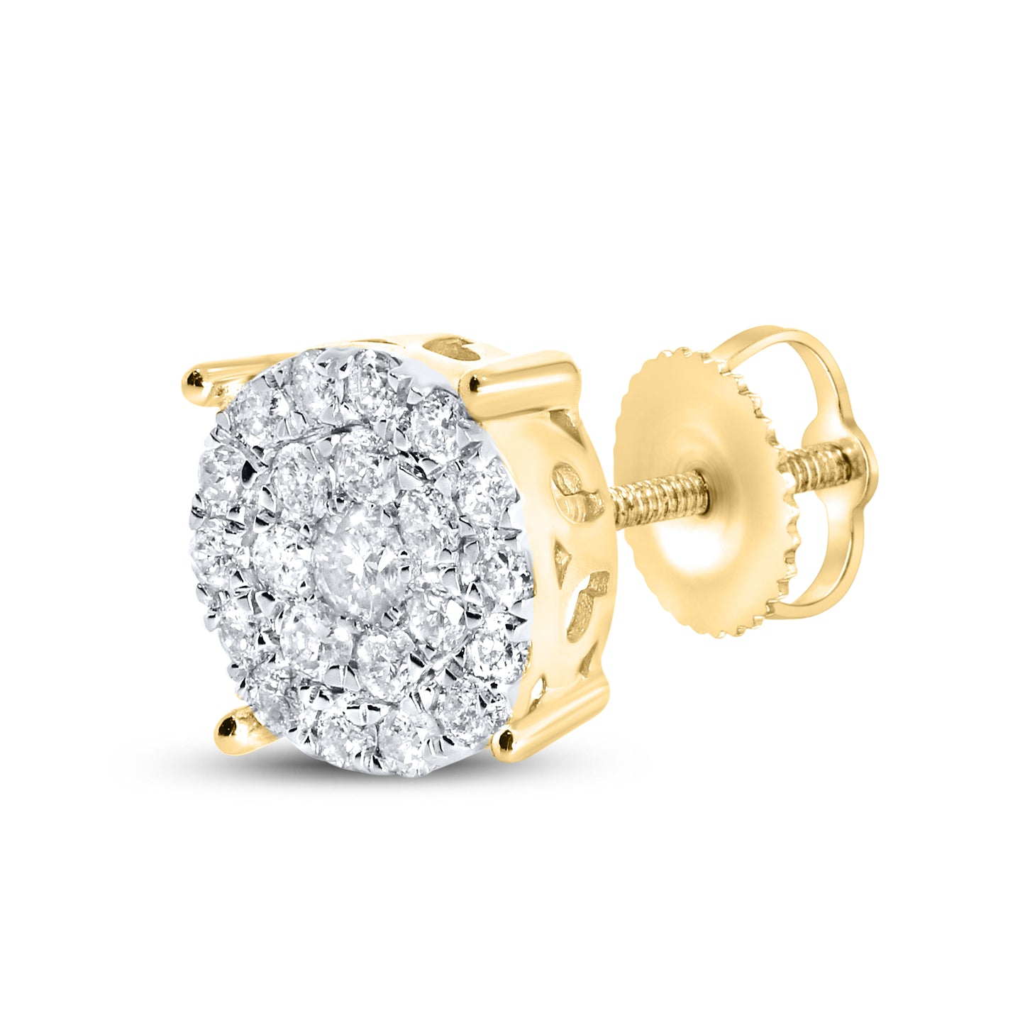 10kt Yellow Gold 0.95 Natural Diamond Earrings