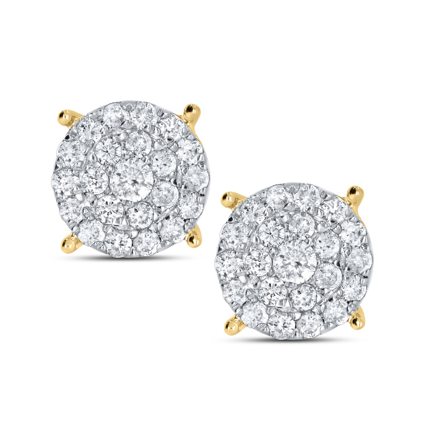 10kt Yellow Gold 0.95 Natural Diamond Earrings