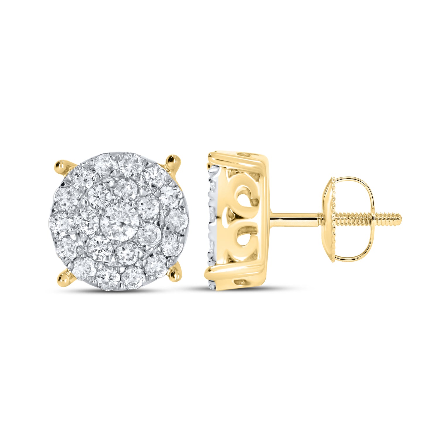 10kt Yellow Gold 0.95 Natural Diamond Earrings