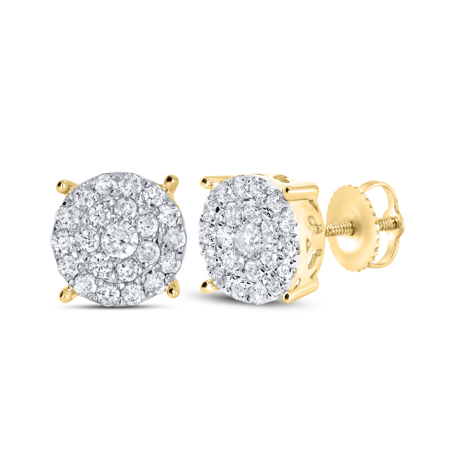 10kt Yellow Gold 0.95 Natural Diamond Earrings