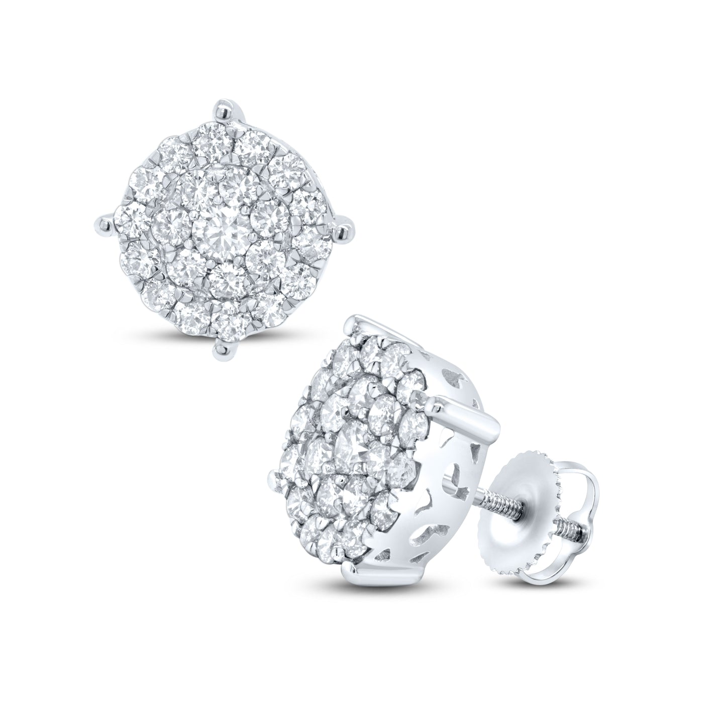 10kt white gold 2.07ctw Diamond Earrings