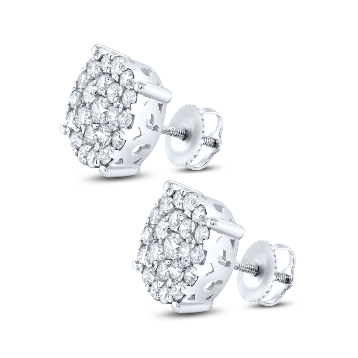 10kt white gold 2.07ctw Diamond Earrings