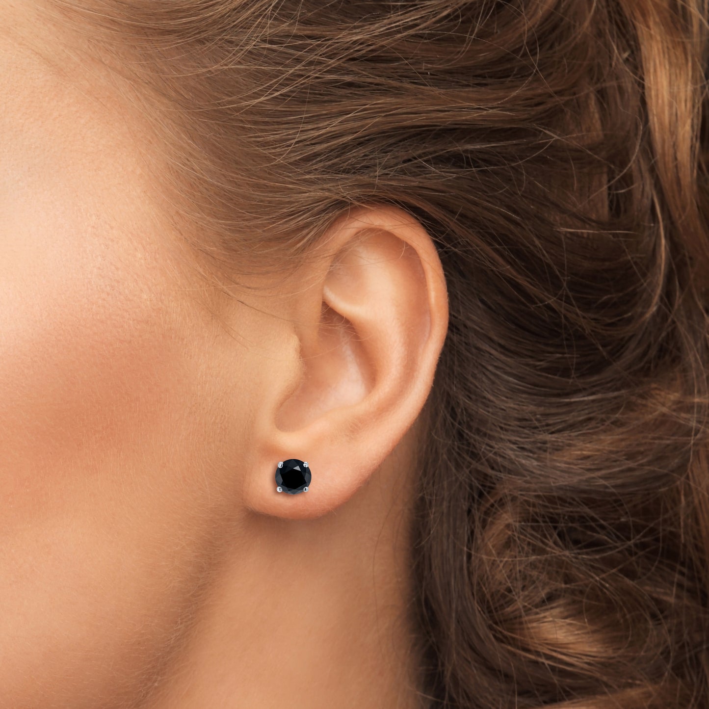 10kt white gold Black Dia Earrings