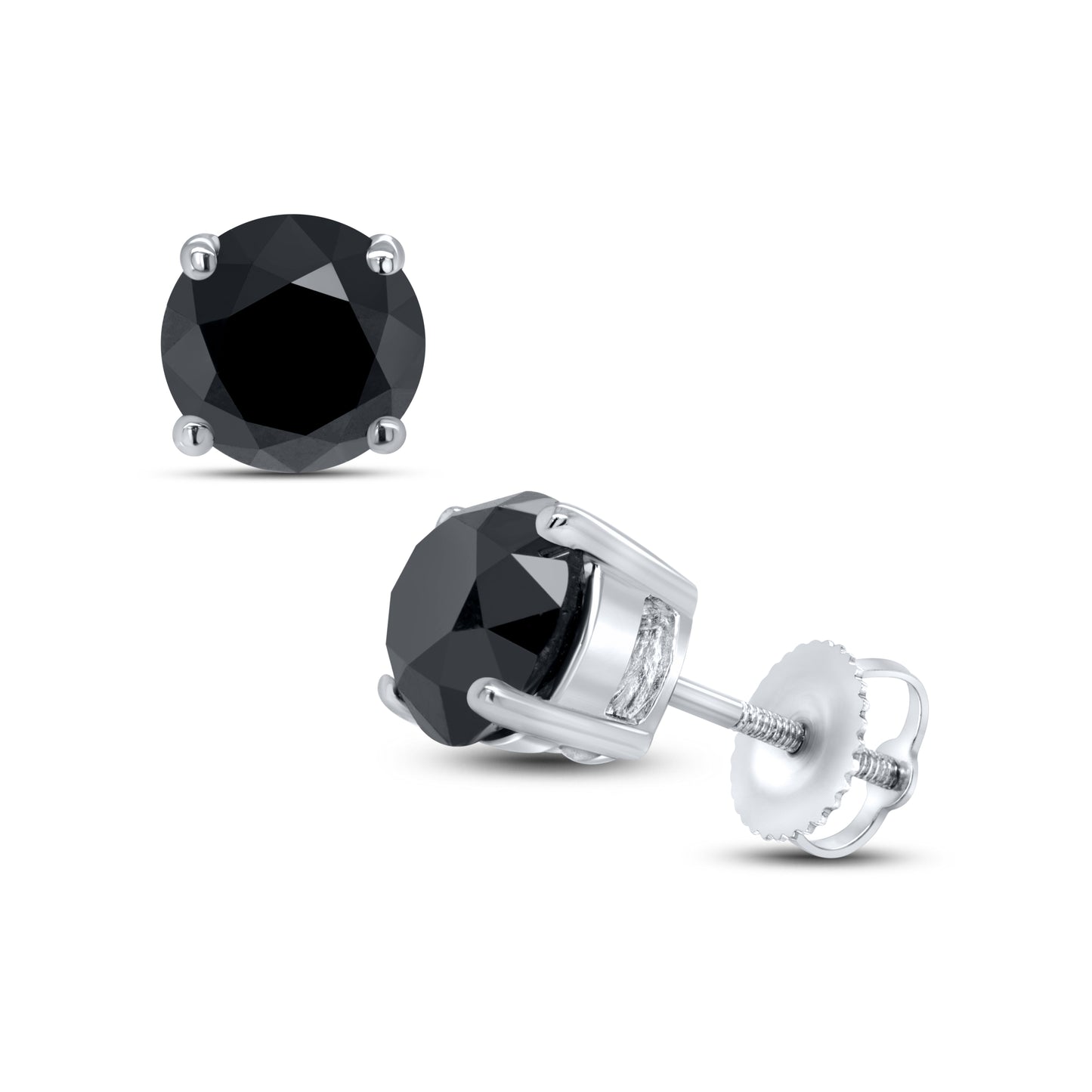 10kt white gold Black Dia Earrings