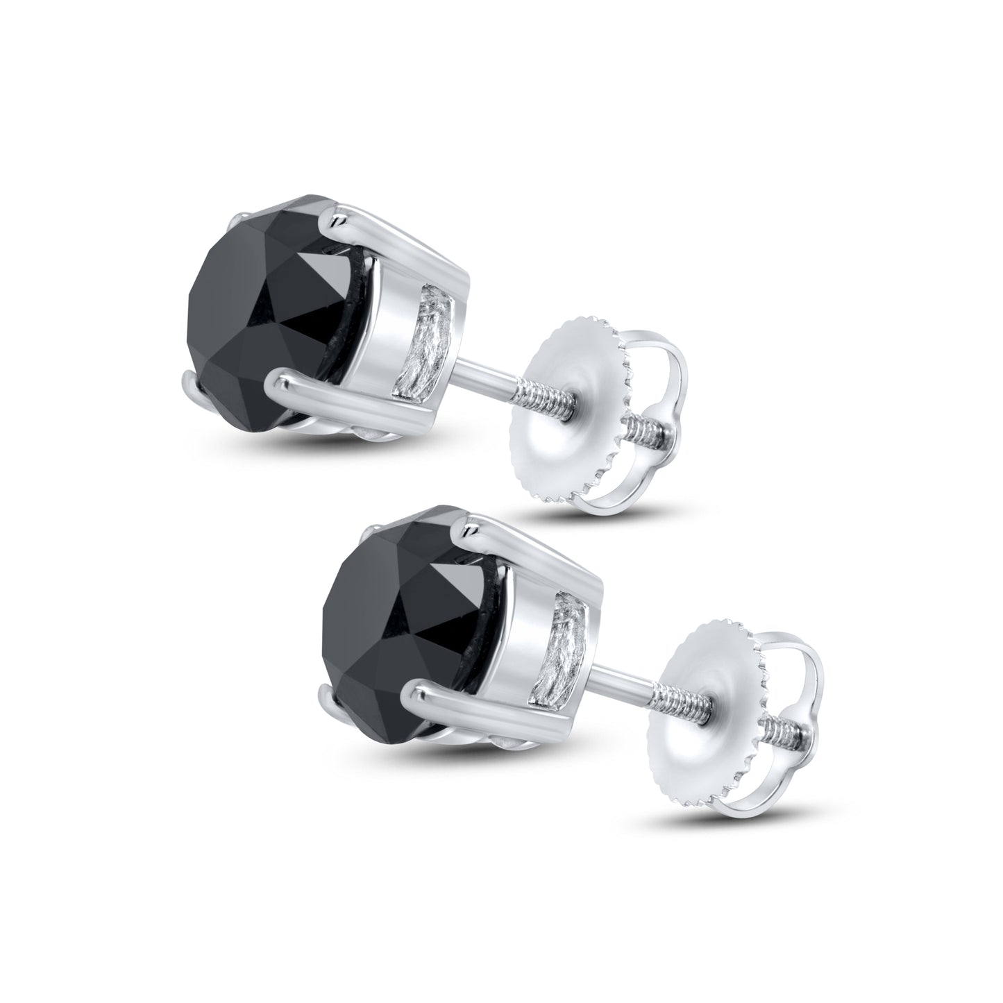 10kt white gold Black Dia Earrings