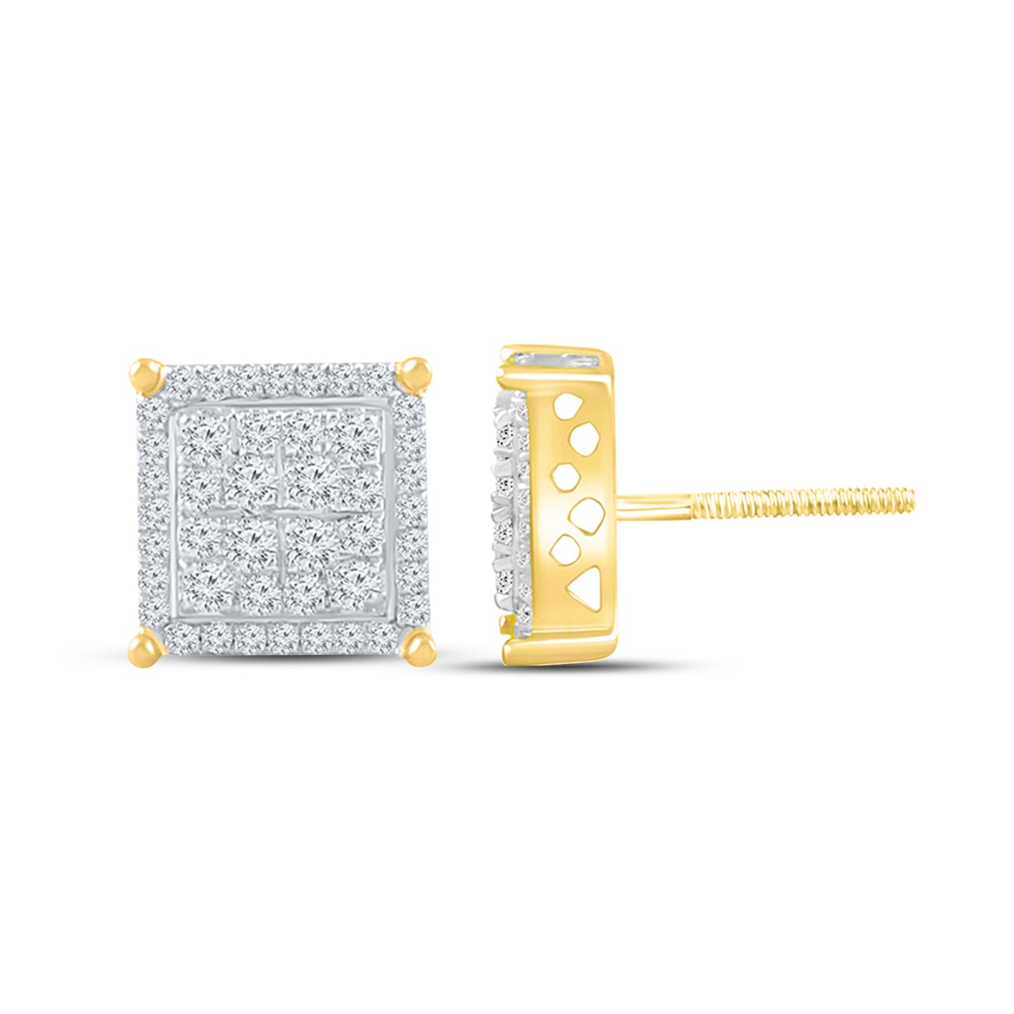 10kt Yellow Gold 0.75 CTW Natural Diamond Earrings