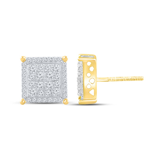 10kt Yellow Gold 0.75 CTW Natural Diamond Earrings