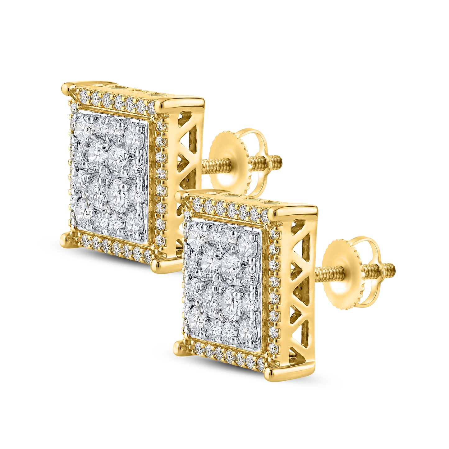 10kt Yellow Gold 0.85 CTW Natural Diamond Earrings