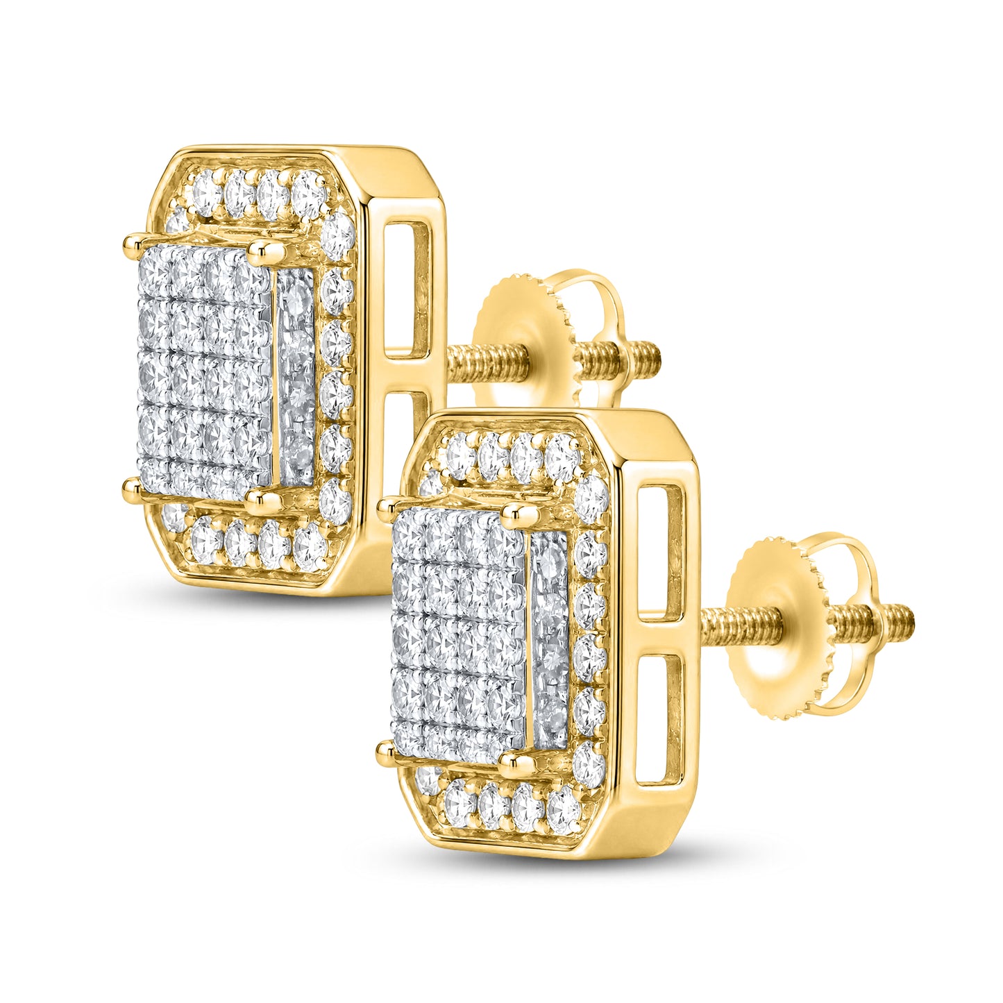 10kt Yellow Gold  0.94 CTW Natural Diamond Earrings
