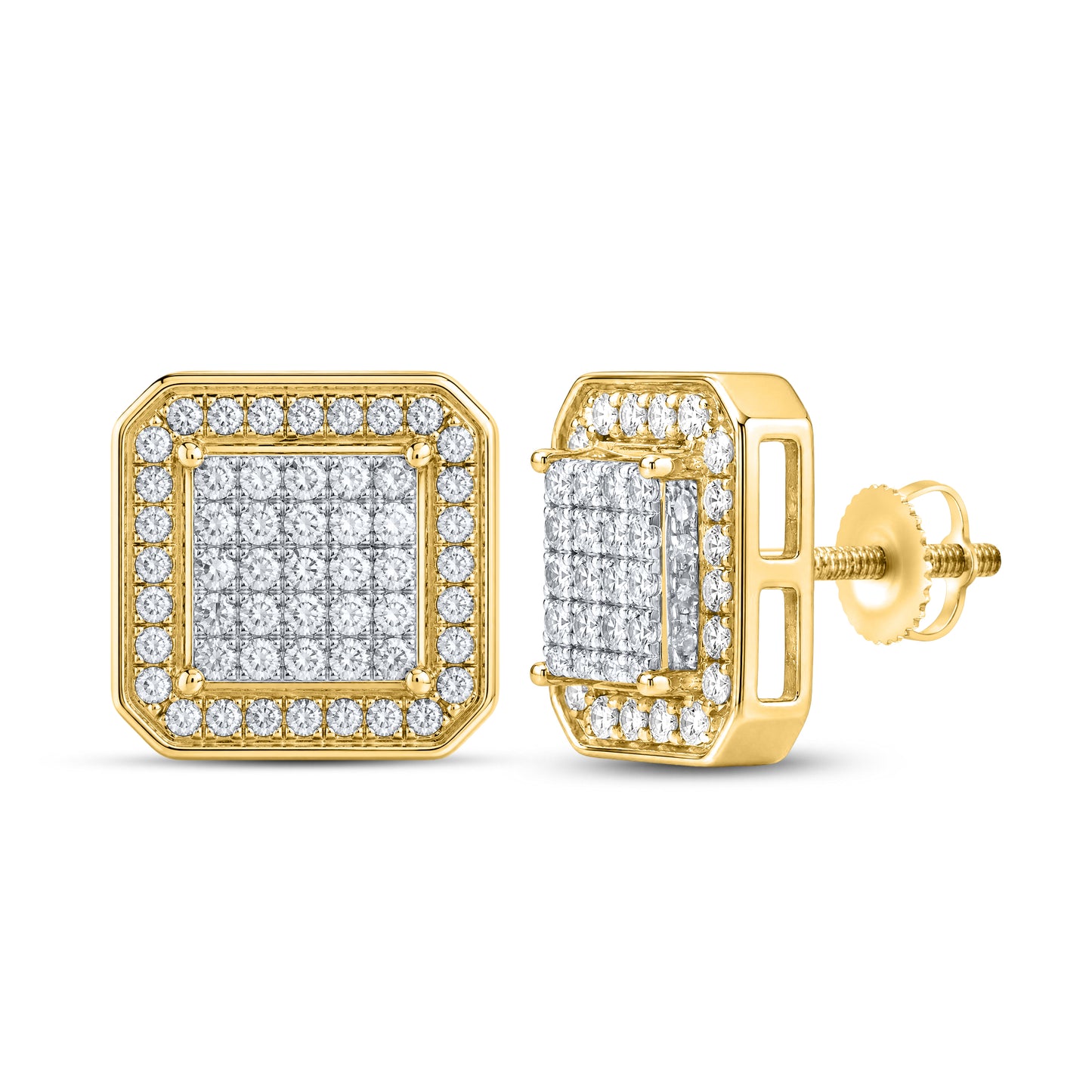 10kt Yellow Gold  0.94 CTW Natural Diamond Earrings