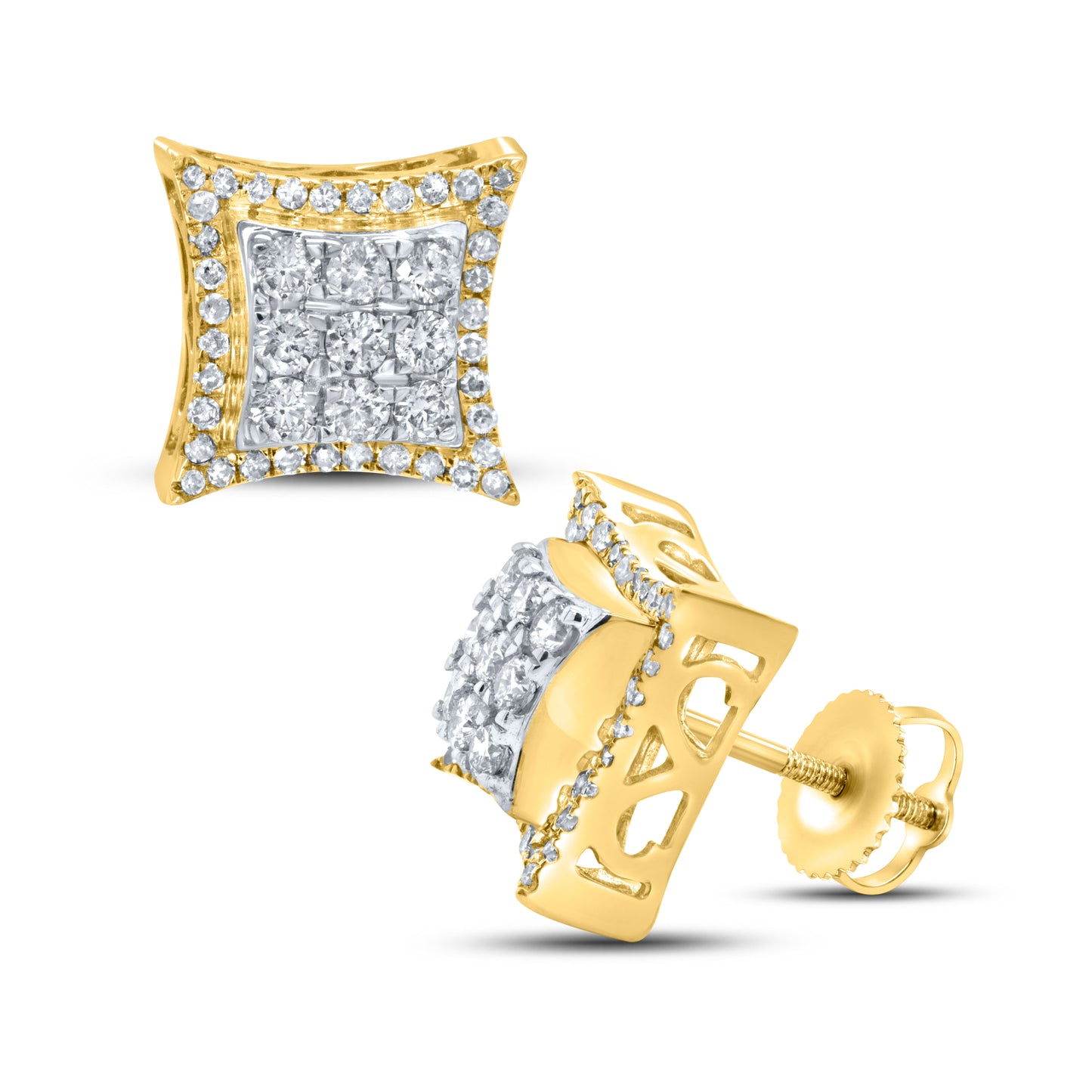 10kt Yellow Gold 0.88 CTW Natural Diamond Earrings