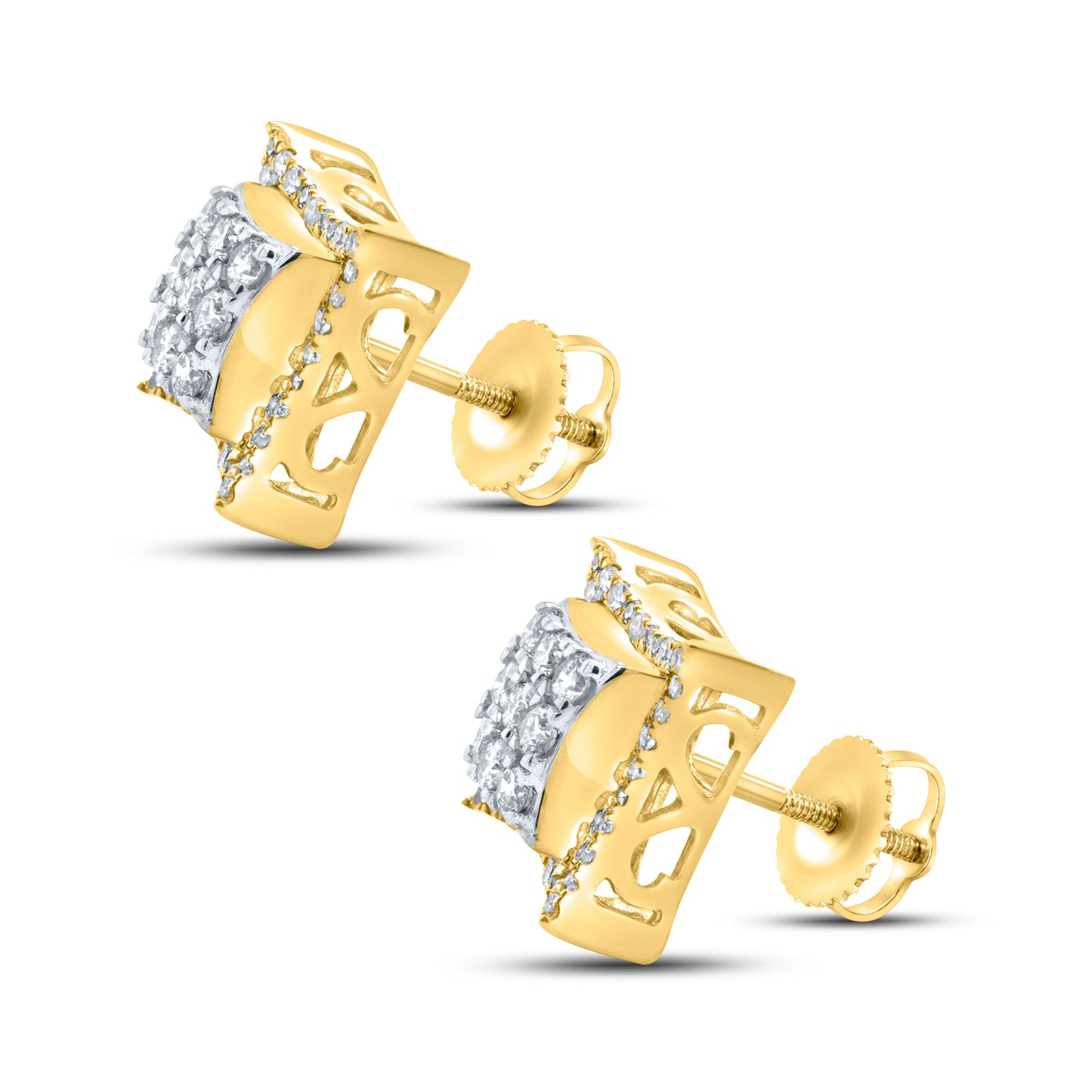 10kt Yellow Gold 0.88 CTW Natural Diamond Earrings