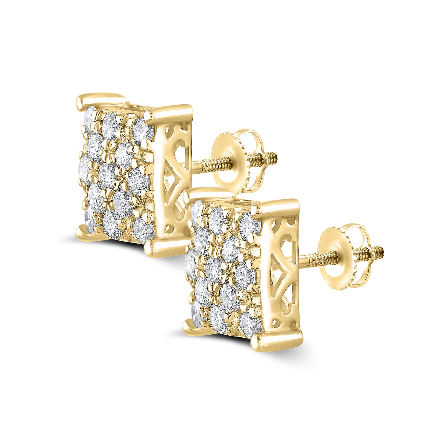 10kt Yellow Gold 0.95 CTW Natural Diamond Earrings