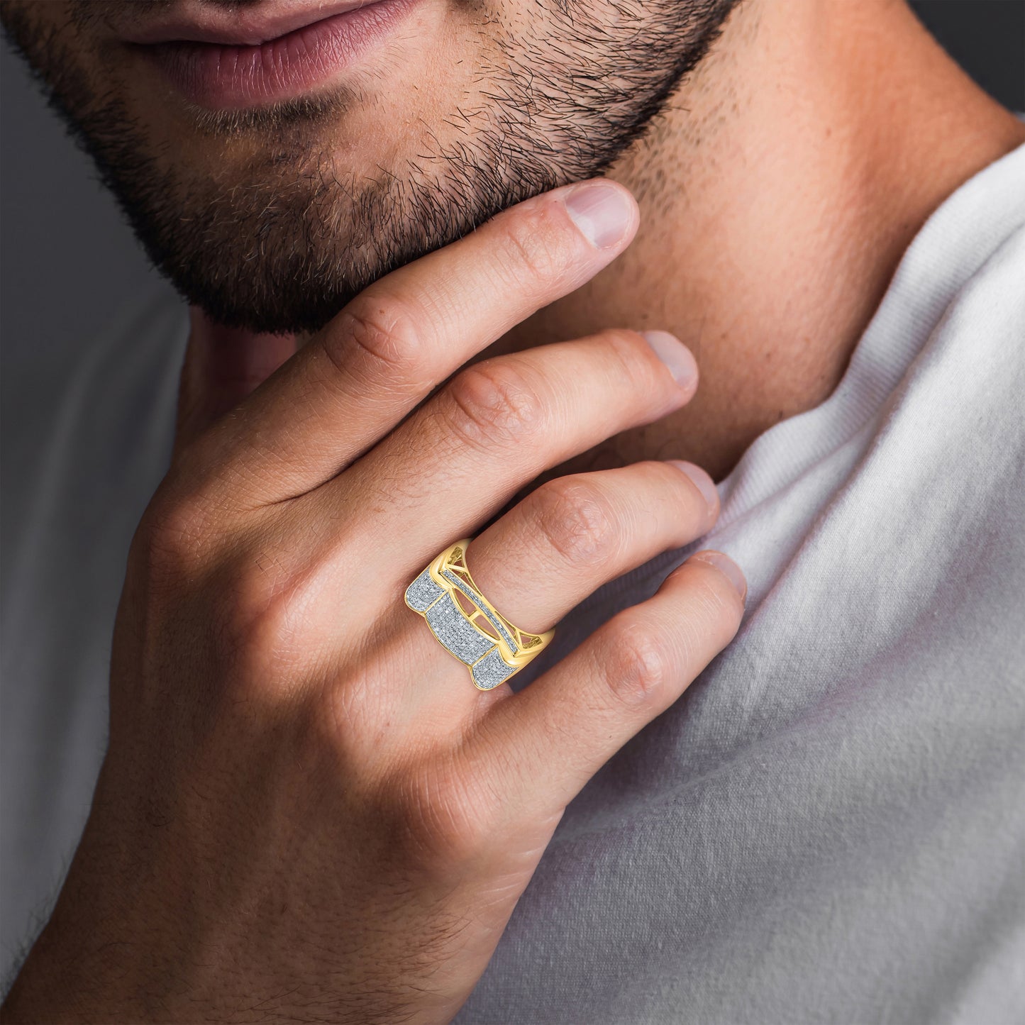 10kt Yellow Gold 0.58 CTW Men’s Diamond Ring
